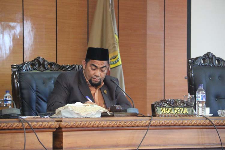 Wakil Ketua II DPRD Karimun saat memimpin rapat paripurna
