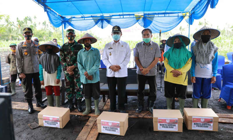 Zoom meeting peresmian Jaga Kampung Nusantara Polda Riau