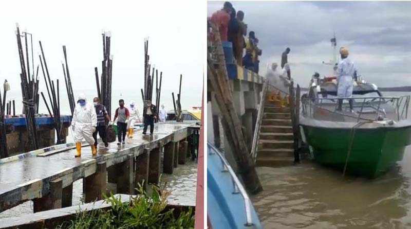 Tangkapan layar warga yang dibawa petugas medis dilengkapi alat pelindung diri. Beredar video warga dibawa petugas medis, ini kata Kadinkes Karimun.