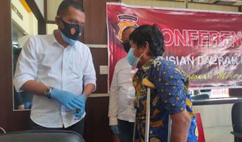 Selamat, salah satu pengemis yang diduga jadi korban pemerasan empat oknum di Dinsos Batam. (foto: Dok. Humas Polda Kepri)