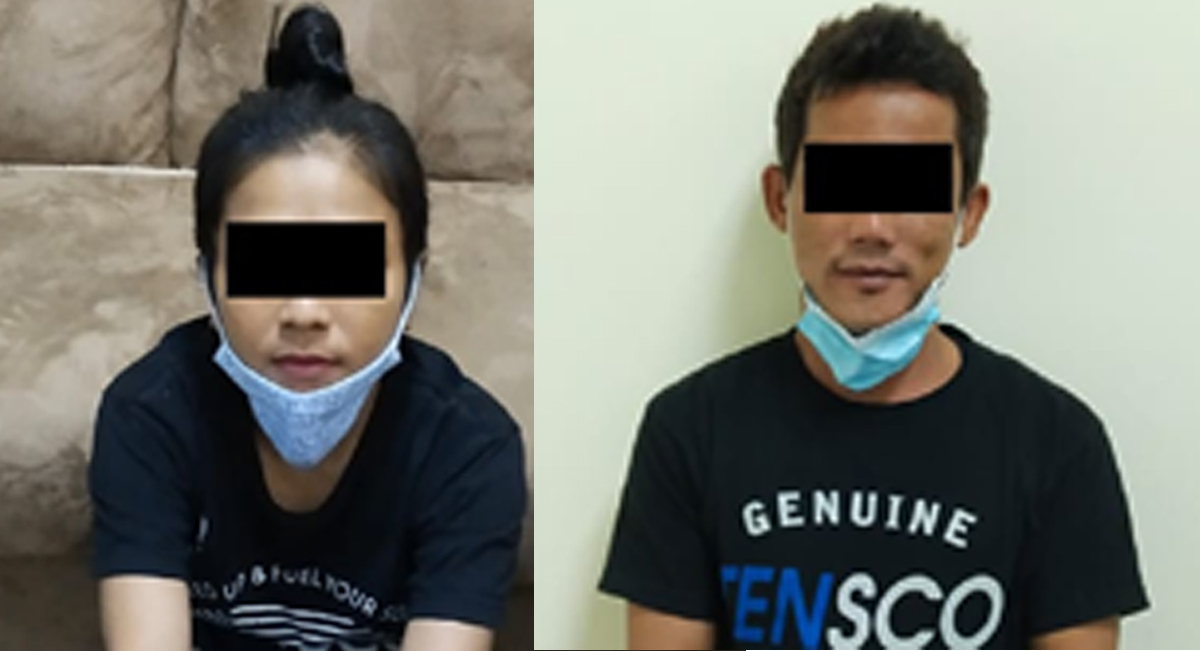 tersangka kasus narkoba dari BC Batam Kedua tersangka setelah diamankan petugas. (foto: istimewa)