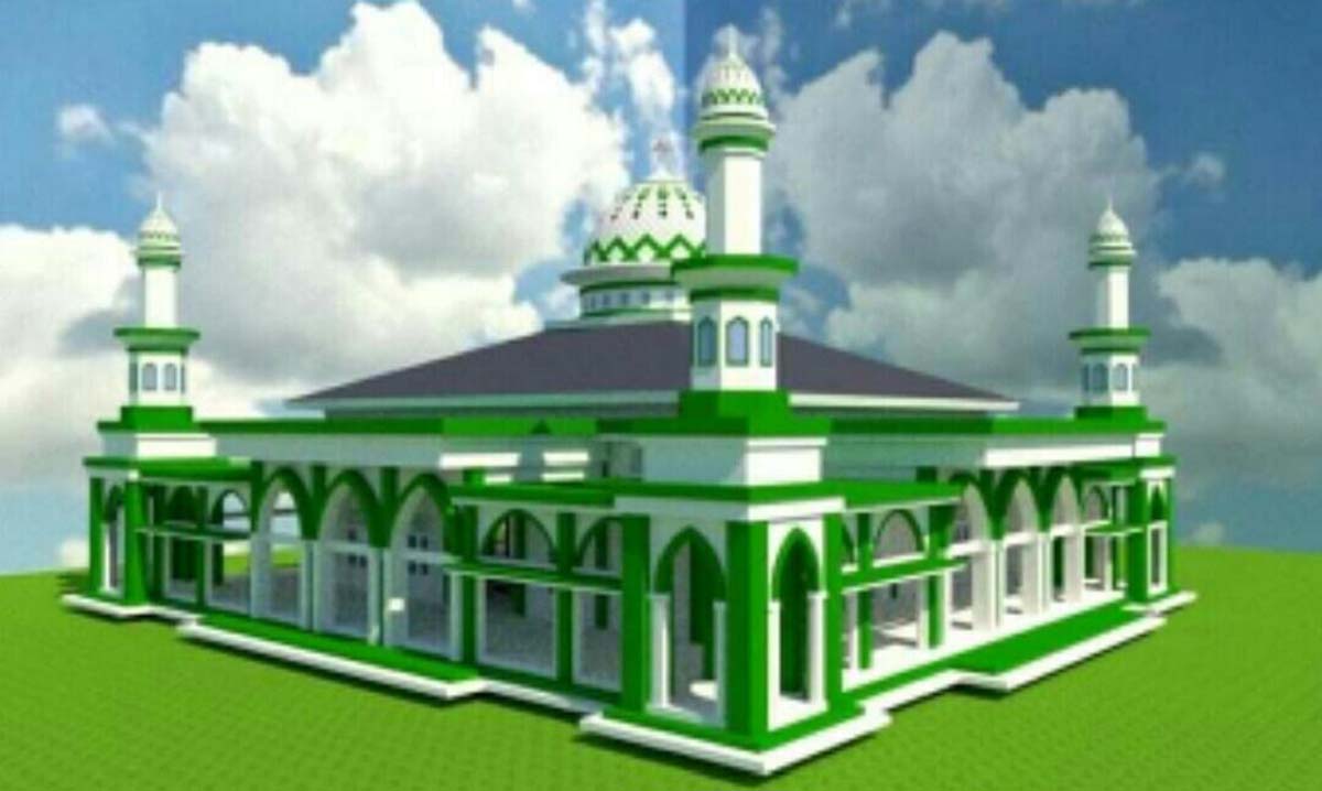 masjid nurul huda enok1 Maket Masjid Nurul Huda Kecamatan Enok.