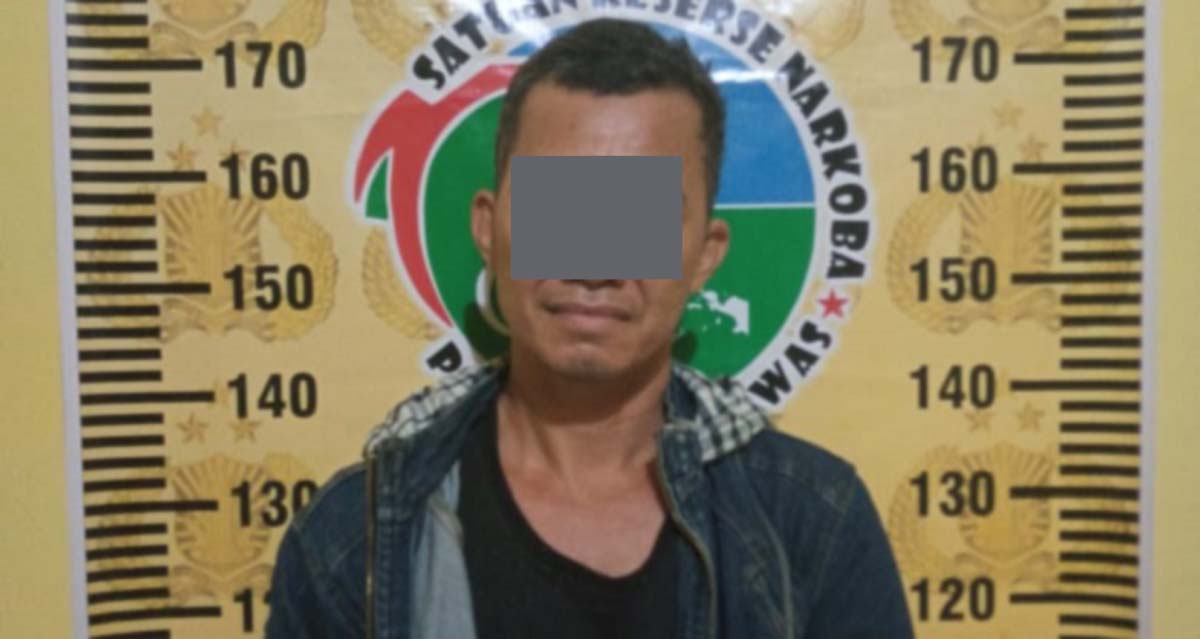 Tersangka penjual sabu-sabu So alias Bi setelah diamankan Polres Musi Rawas.