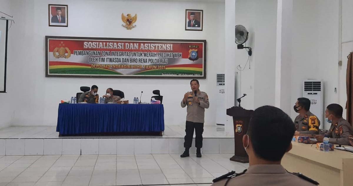 Sosialisasi internal, Polres Inhil siap sambut Zona Integritas menuju Wilayah Bebas Korupsi. (foto: abdullah)