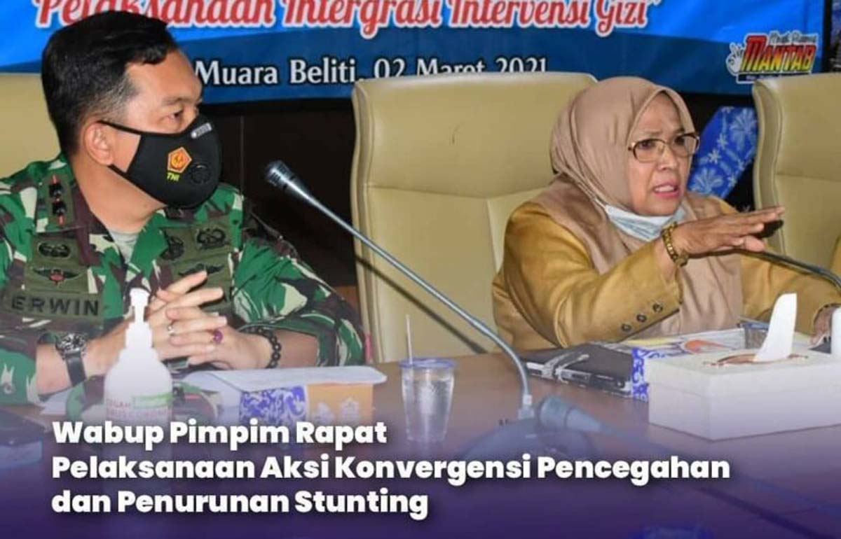 Wabup Musi Rawas Hj Suwarti pimpin rapat aksi konvergensi pencegahan stunting.
