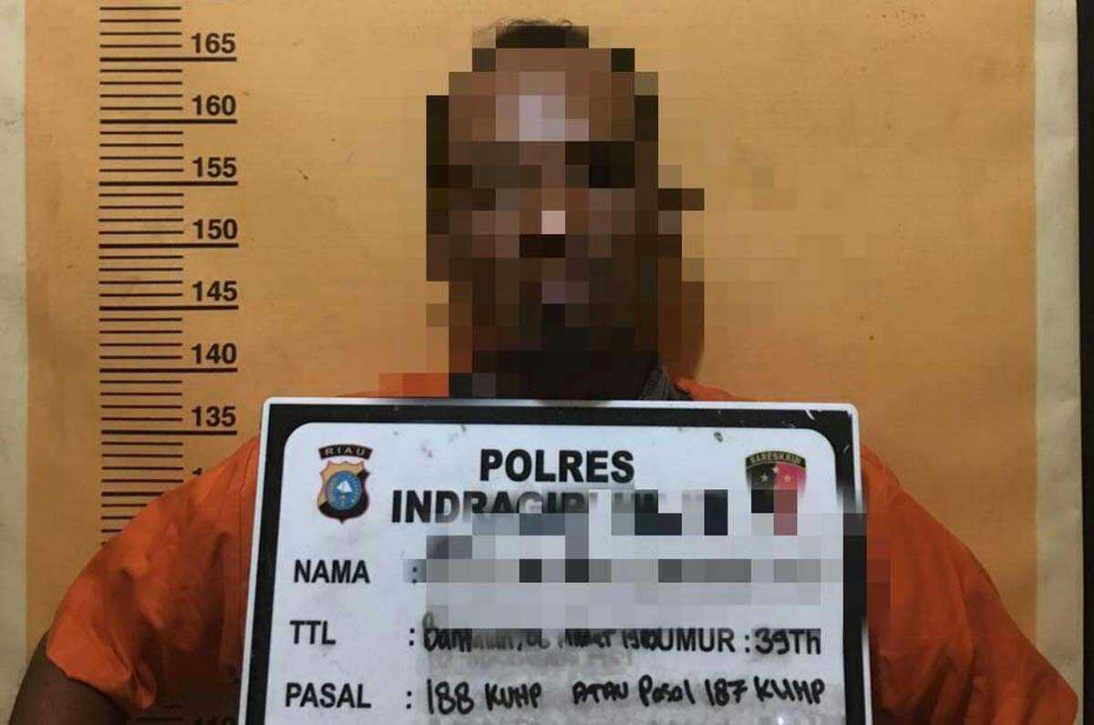 Tersangka pembakar lahan di Gaung ditangkap polisi.