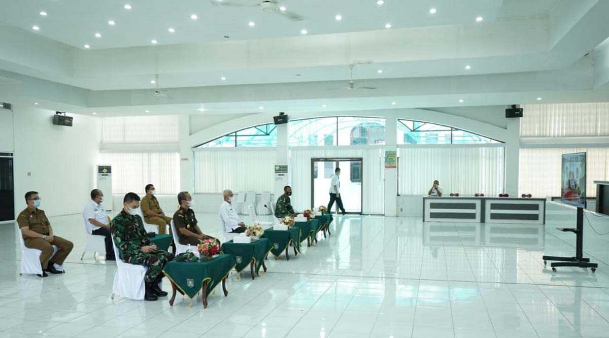 Rakor virtual bupati asahan dengan presiden