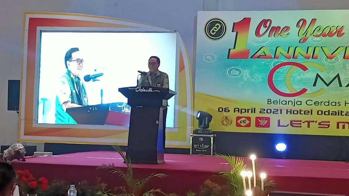 Ulang tahun CC mart Bupati Pamekasan Baddrut Tamam menghadiri acara ulang tahun CC Mart.