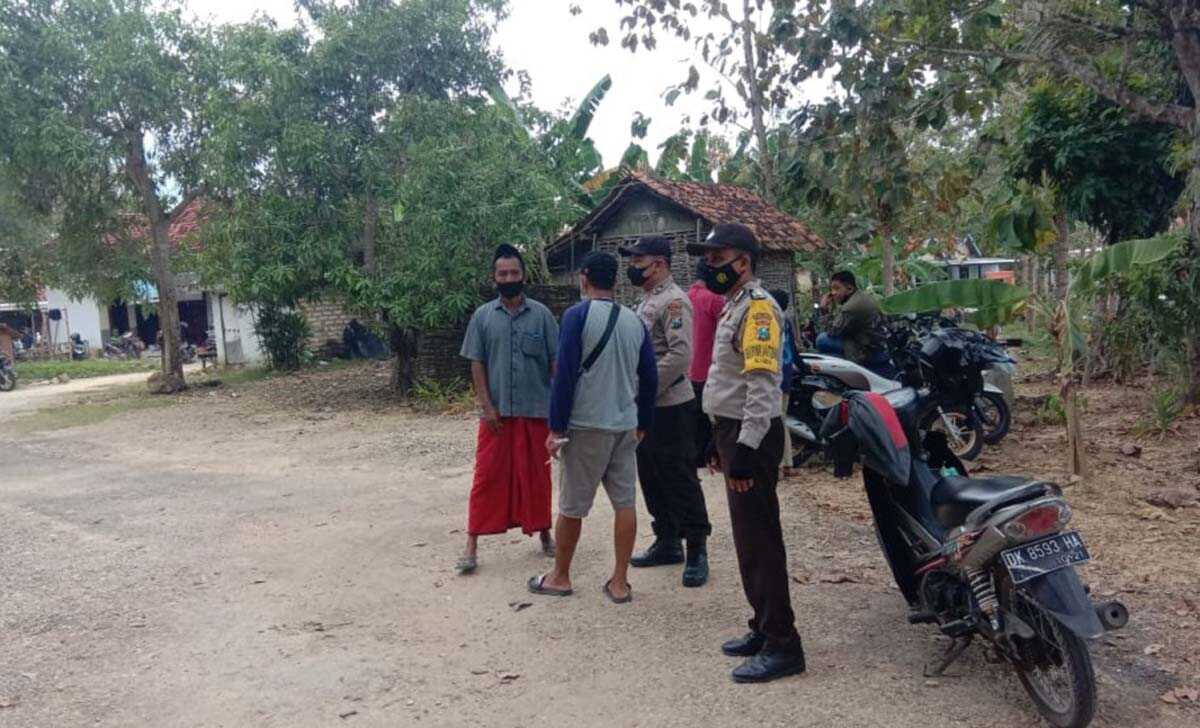 polsek pengantenan bubarkan lomba kelerengan