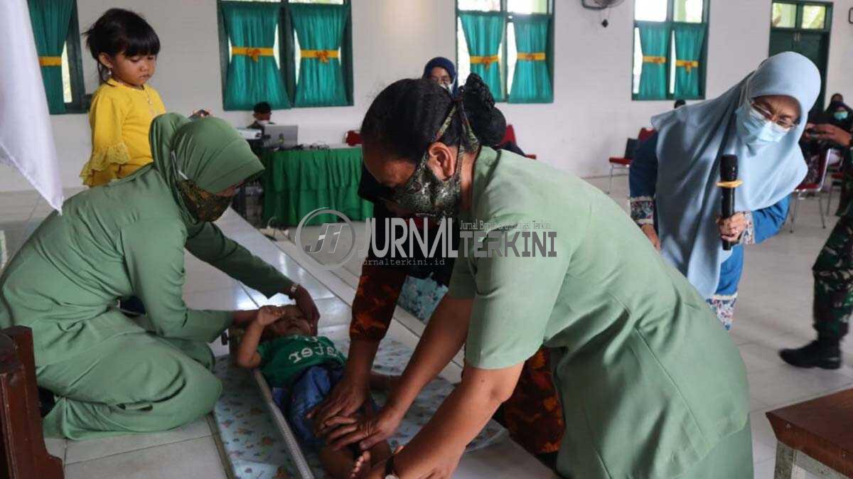 TMMD Kodim Inhil Penyuluhan tentang stunting oleh ibu-ibu Persit Kartika Candra Kirana Kodim 0314/Inhil, Jumat (2/7/2021).