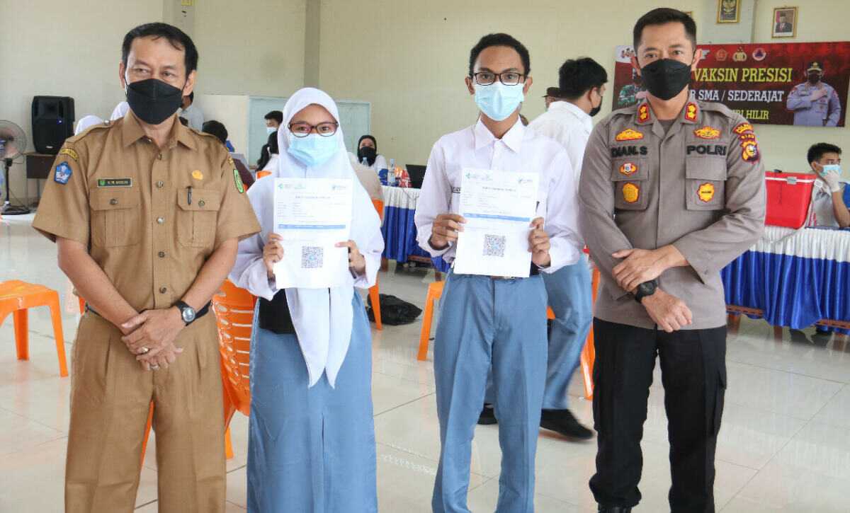 Polres Inhil vaksinasi siswa