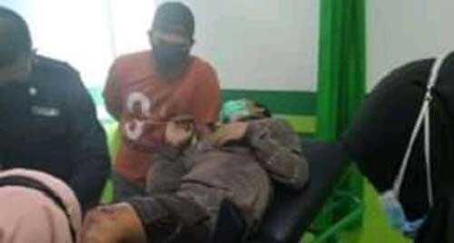 Tersangka begal ambulan Tersangka begal ambulans yang ditangkap polisi.