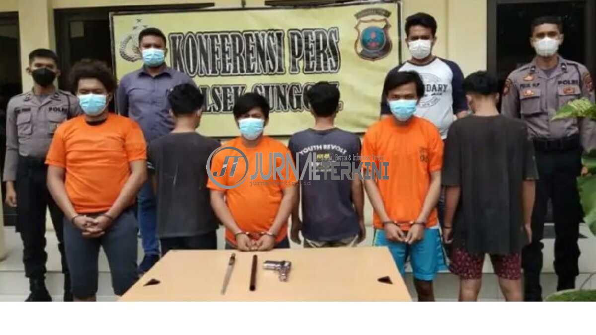 Geng motor diduga merusak kafe di simpang Pemda Medan setelah diamankan polisi.