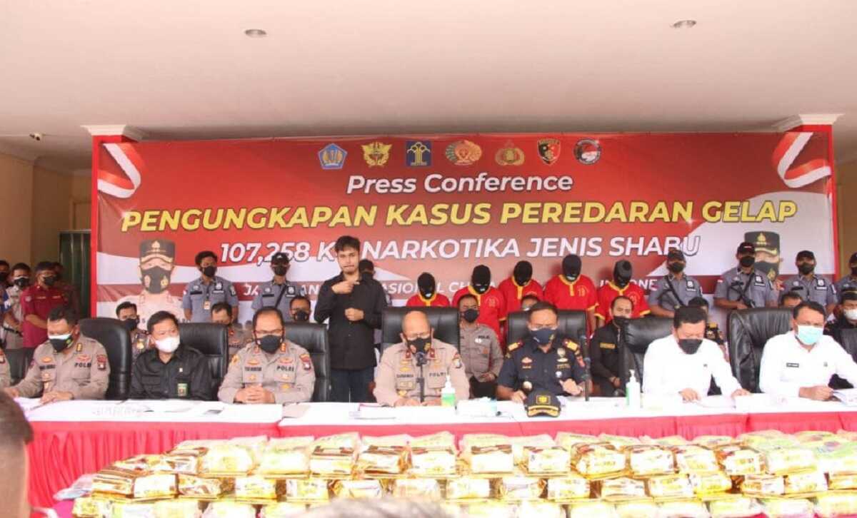 Konferensi Pers Pengungkapan Kasus 107 kg sabu oleh DJBC Kepri dan Polda Kepri beberapa waktu yang lalu