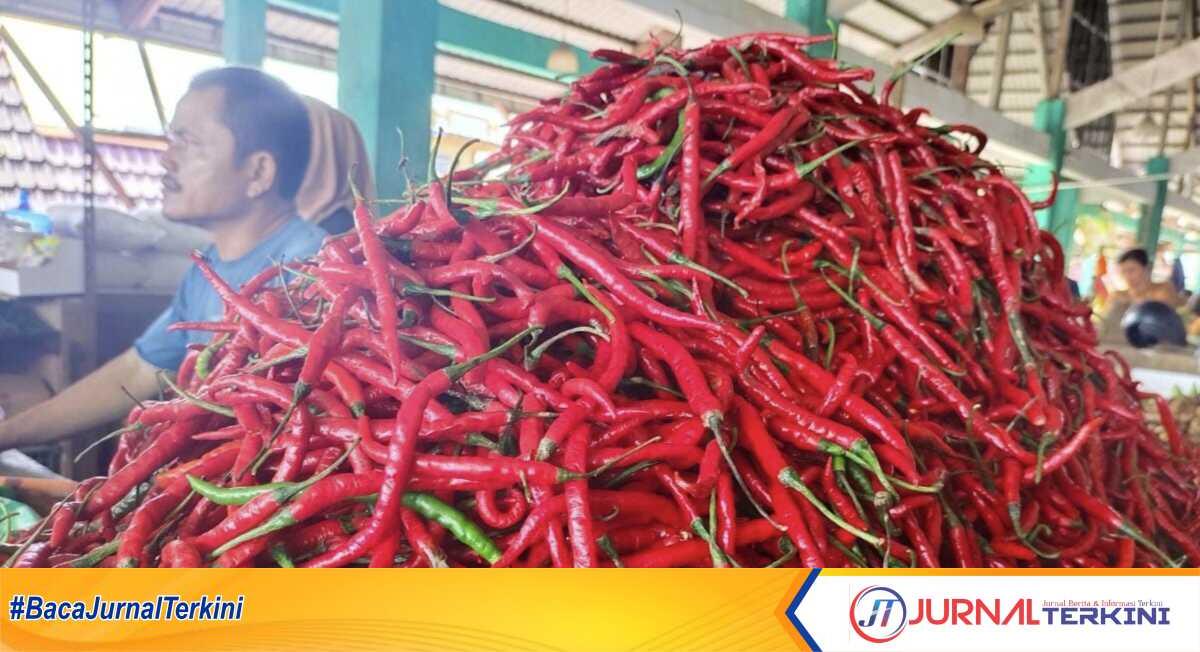 Cabai merah pedagang di Pasar Puan Maimun Tanjung Balai Karimun (foto: jurnalterkini.id/yra)