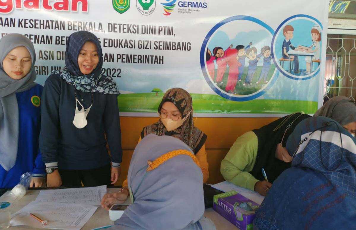 deteksi dini PTM Dinkes Inhil Dinas Kesehatan Indragiri HIlir (Inhil) menggelar bulan deteksi dini penyakit tidak menular di lingkungan pemerintah daerah setempat.