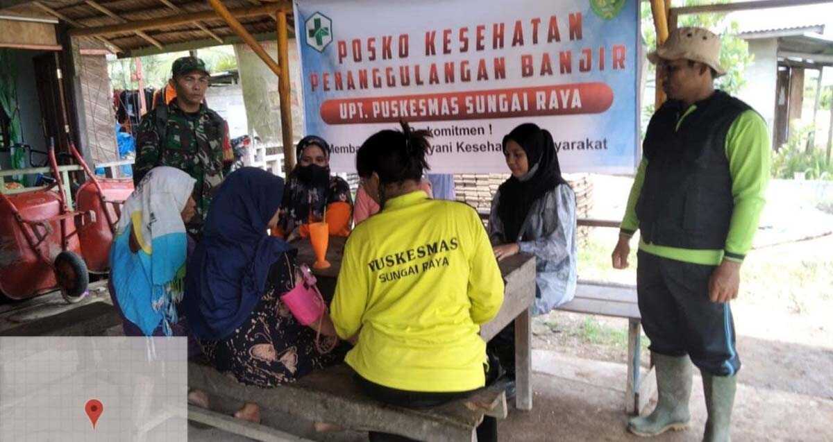penyakit gatal-gatal di Inhil UPT Puskesmas Kuala Sebatu mendirikan posko pelayanan kesehatan. (foto: istimewa)