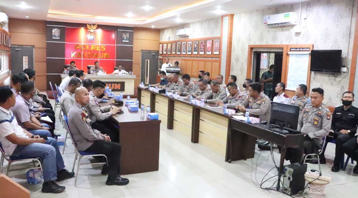 Polres Karimun menggelar Latihan Pra Operasi Lilin Seligi 2022, Rabu (21/12/2022). (Dok. Humas Polres Karimun)
