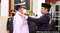 pelantikan panglima TNI Yudho Margono Presiden Joko Widodo melantik dan mengambil sumpah jabatan Laksamana TNI Yudo Margono sebagai Panglima Tentara Nasional Indonesia (TNI), pada Senin, 19 Desember 2022. (Foto: BPMI Setpres/Muchlis Jr)