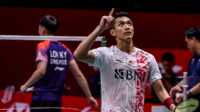 Jonatan Christie vs Loh Kean Yew Jonatan Christie ketika melawan pebulutangkis Singapura, Loh Kean Yew dalam BWF World Tour Final 2022 pada Desember lalu. (Kredit foto: bwfbadminton.com)