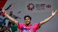 chico Aura Dwi wardoyo Chico Aura Dwi Wardoyo merayakan kemenangan atas wakil Hong Kong Ng Ka Long Angus di semifinal Indonesia Masters 2023 di Istora Senayan Jakarta, Sabtu (28/1/2023). (bwfbadminton.com)