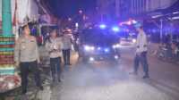 patroli imlek polres Karimun Kapolres Karimun AKBP Ryky W Muharam meninjau pengamanan malam perayaan Tahun Baru Imlek 2574/2023, Sabtu (21/2/2023). (Dok. Humas Polres Karimun)