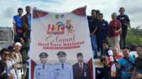 Foto bersama pengurus PJN saat tiba di Pelabuhan Binjai, sebelum berangkat ke Sedanau. (Foto/ist)
