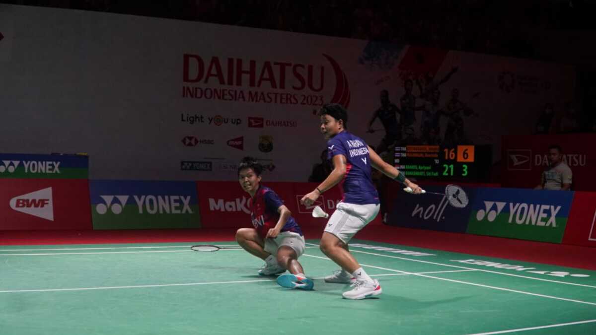 Apriyani Rahayu/Siti Fadia Silva Ramadhanti ketika bertanding di Indonesia Masters 2023. (Foto: PBSI)