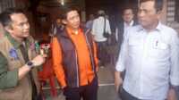 Kepala Badan Penangggulan Bencana Nasional (BNPB) RI Letjen TNI Suharyanto, Gubernur Kepri Ansar Ahmad, juru bicara BNPB Abdul Muhari dan Sekda Natuna Boy Widjanarko, Rabu (8/3/2023). (JurnalTerkini.id/J R Ronald)