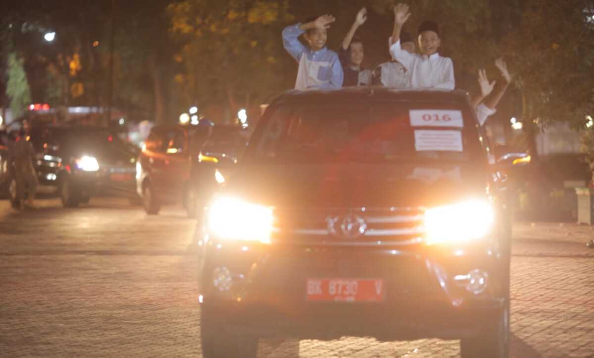 Tim Safari Ramadhan aaahan Pawai takbir yang dielar Pemkab Asahan, Jumat (21/4/2023) malam. Bupati pada malam ini berkesempatan bersilaturahmi dengan ustad dan ulama tim safari Ramadhan. (JurnalTerkini.id/Rizki(