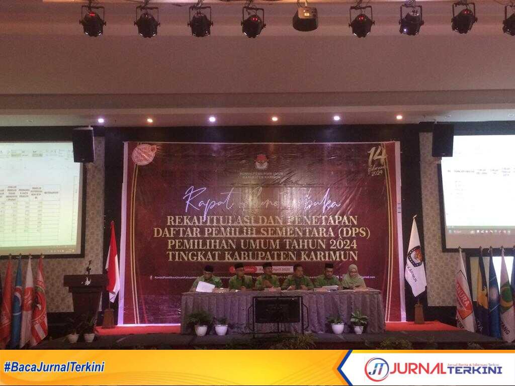 rapat pleno DPS KPU Karimun Rapat pleno terbuka penetapan Daftar Pemilih Sementara (DPS) yang digelar KPU Karimun di Hotel Aston Karimun City, Tanjung Balai Karimun, Rabu (5/4/2023). (Dokumentasi Pribadi)