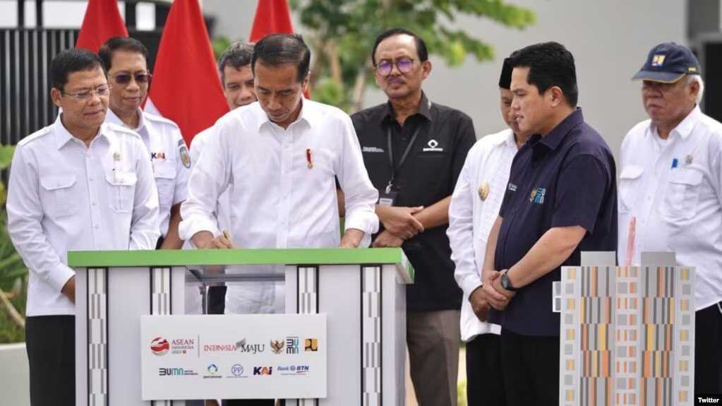 rumah subsidi Presiden Joko Widodo meresmikan Hunian Milenial Perumnas di Margonda, Depok, Jawa Barat, 13 April 2023. (Twitter/@erickthohir)
