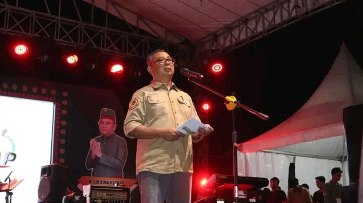 Sekda Kota Lubuklinggau, H Trisko Defriyansa menutup Festival Bukit Sulap (FBS) 2023 di Taman Olahraga Silampari (TOM), Selasa (30/5/2023) malam. (foto istimewa)