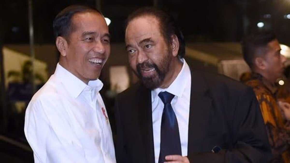 Presiden Jokowi membantah pernyataan Ketua Umum Partai NasDem Surya Paloh soal hubungan mereka yang berada di titik terendah. (Muchlis Jr - Biro Pers Sekretariat Presiden)