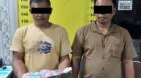 kurir sabu di asahan Tersangka AS dan Ir, dua tersangka kurir sabu setelah diamankan Satresnarkoba Polres Asahan, Senin (22/5/2023). (JurnalTerkini.id/Rizki)