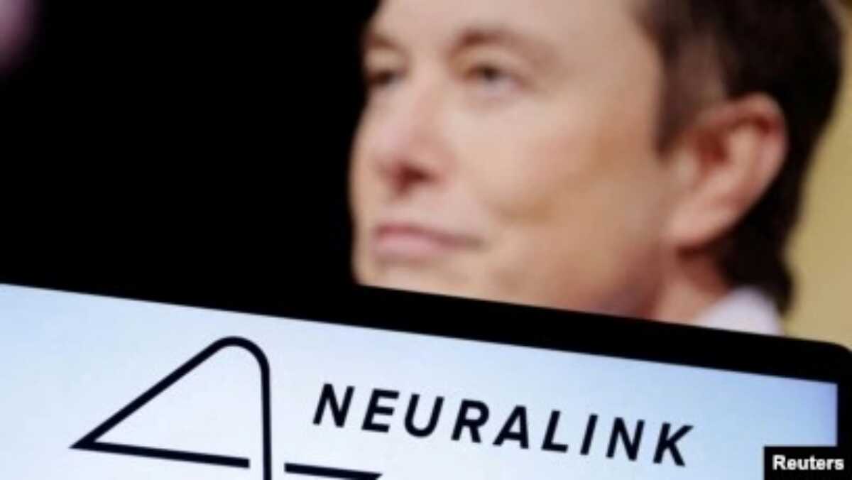 perusahaan implan otak elon musk Logo Neuralink dan foto Elon Musk terlihat dalam ilustrasi yang diambil pada 19 Desember 2022. (Foto: REUTERS/Dado Ruvic)