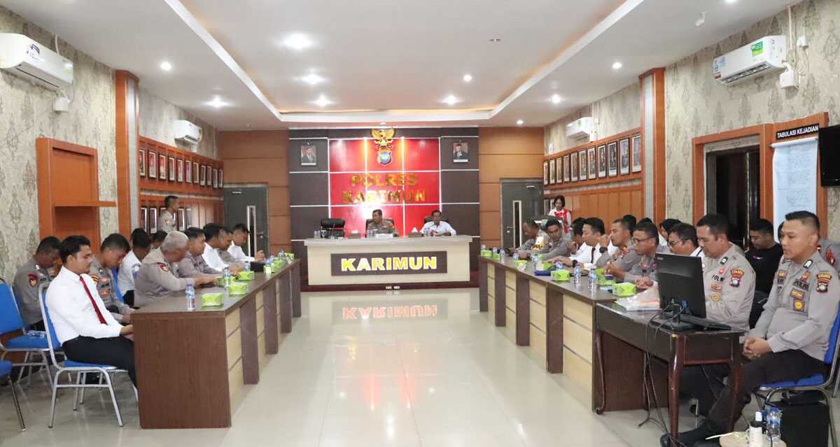 Latihan Pra Operasi Bunga Seligi 2023 yang digelar Polres Karimun, Senin (5/6/2023). (Dok. Humas Polres Karimun)