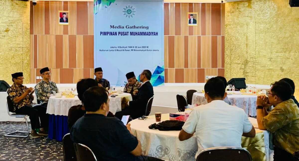 media gathering pp Muhammadiyah Pimpinan Pusat Muhammadiyah menggelar silaturrahmi dengan pimpinan media massa di Aula Lantai 6 Gedung Masjid At-Tanwir, Kantor Pimpinan Pusat Muhammadiyah Jl Menteng 62 Jakarta Pusat, Kamis (22/6/202). (siberindo.co)