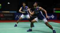 pramudya kusumawardana yeremia rambitan-1 Pramudya Kusumawardhana/Yeremia Yacob Rambitan saat bertanding melawan Mohammad Ahsan/Hendra Setiawan di babak 16 besar Indonesia Open 2023, Kamis (15/6/2023) di Istora Senayan Jakarta. (pbsi.id)