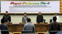 rapat paripurna dprd inhil DPRD Indragiri Hilir ( Inhil) menggelar rapat paripurna ke-6 masa persidangan II tahun sidang 2023, di ruang rapat paripurna DPRD Inhil, Senin, (26/6/2023). (JurnalTerkini.id/abdullah)