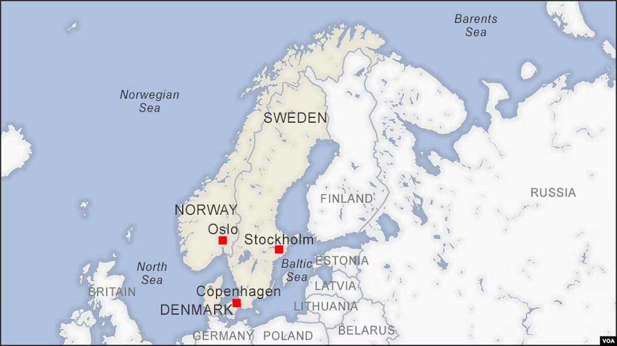 peta swedia Norwegia, Swedia dan Denmark dalam peta.