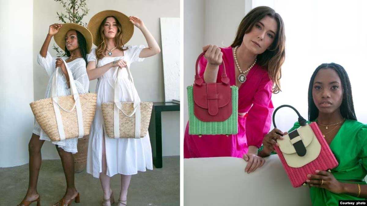 tas eceng gondok indonesia Koleksi tas Everina karya diaspora Indonesia, Emelie Conroy di Los Angeles, California (dok: Everina)