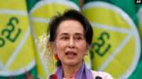 aung san suu kyi FILE - Pemimpin Myanmar saat itu Aung San Suu Kyi menyampaikan pidato di Naypyitaw, Myanmar, 28 Januari 2020. (AP)