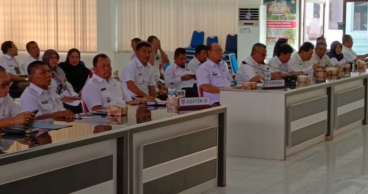 bimtek sakip Asahan Acara Bimbingan Teknis (Bimtek) persiapan penilaian Sistem Akuntabilitas Kinerja Instansi Pemerintah (SAKIP) pada Perangkat Daerah Kabupaten Asahan di Aula Melati Kantor Bupati Asahan, Rabu (02/08/2023). (Dok. Diskominfo Asahan)