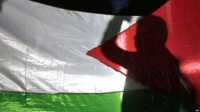 palestina Seorang anak laki-laki mengibarkan bendera Palestina saat unjuk rasa di luar kantor PBB di Amman. (Foto: AFP)
