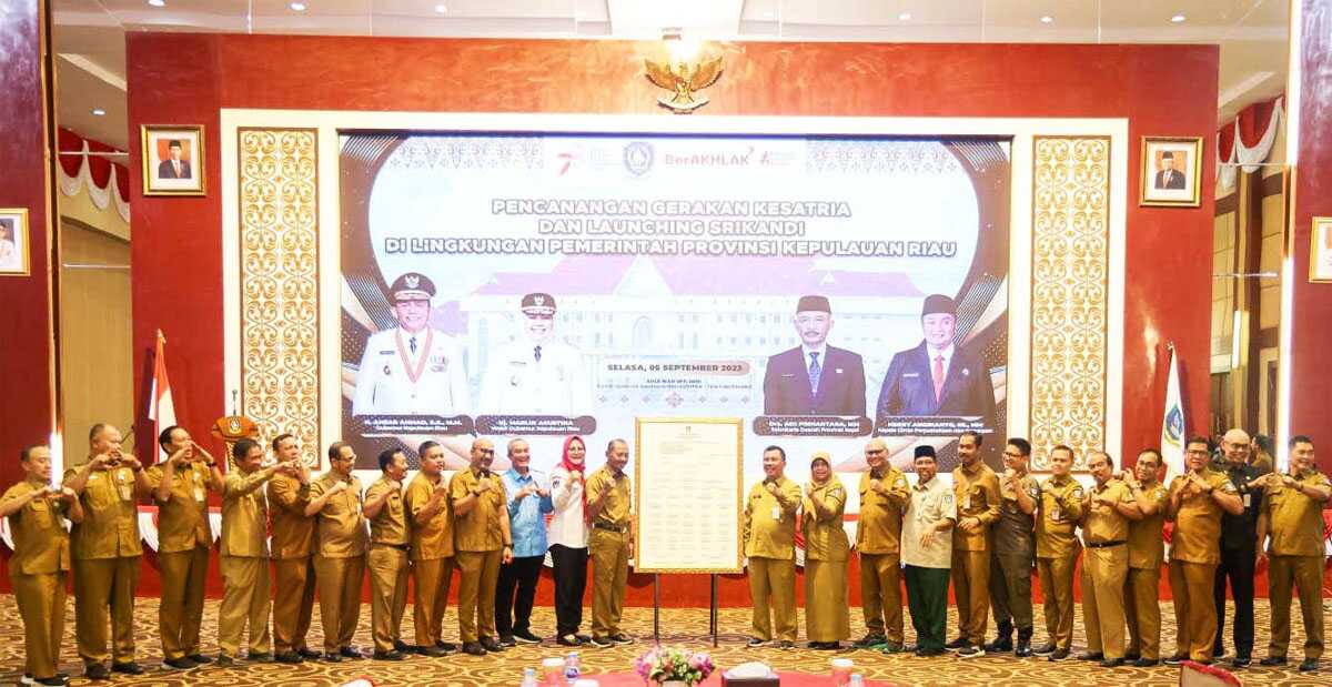 Peluncuran Gerakan Kesatria dan Srikandi di Aula Wan Seri Beni, Kantor Gubernur, Tanjungpinang, Selasa (5/9/2023). (Dok Diskominfo Kepri)