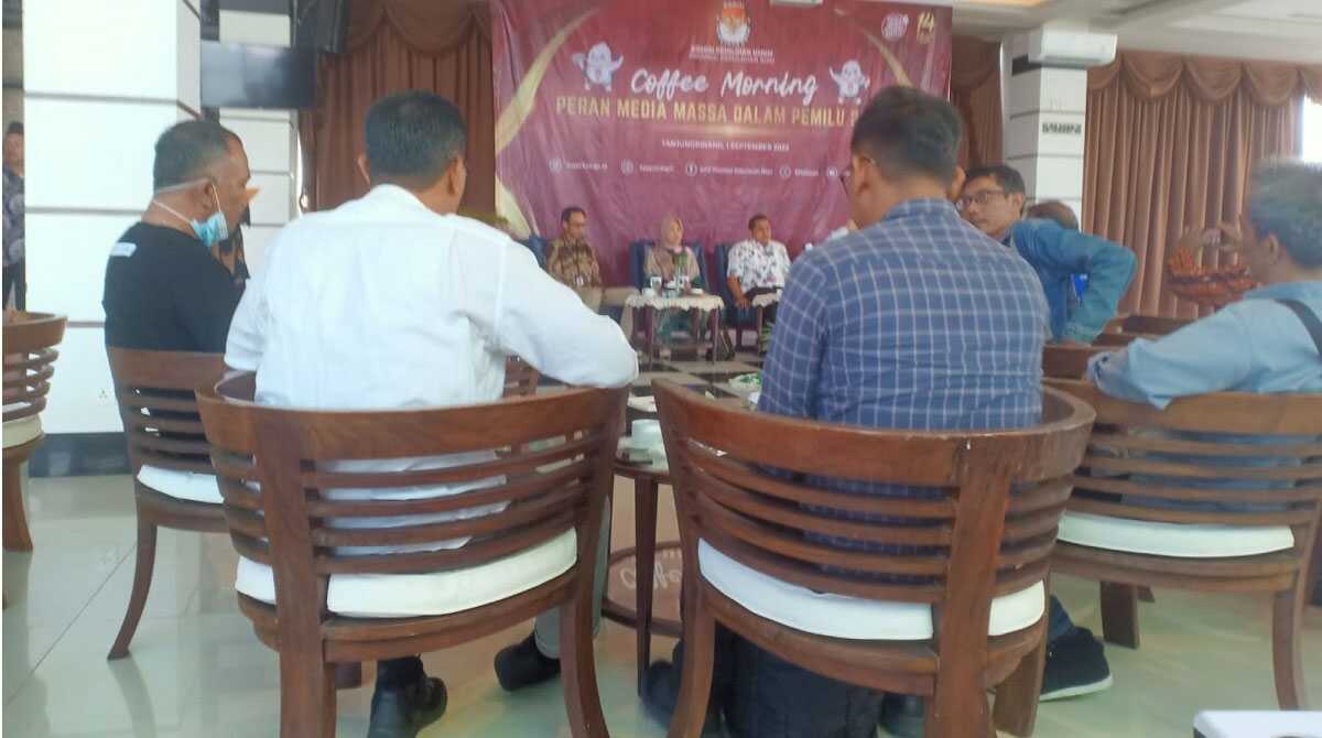 Acara "Coffee Morning: antara KPU Kepri dengan media di Hotel CK Tanjungpinang, Jumat (1/9/2023). (Dokumentasi pribadi)