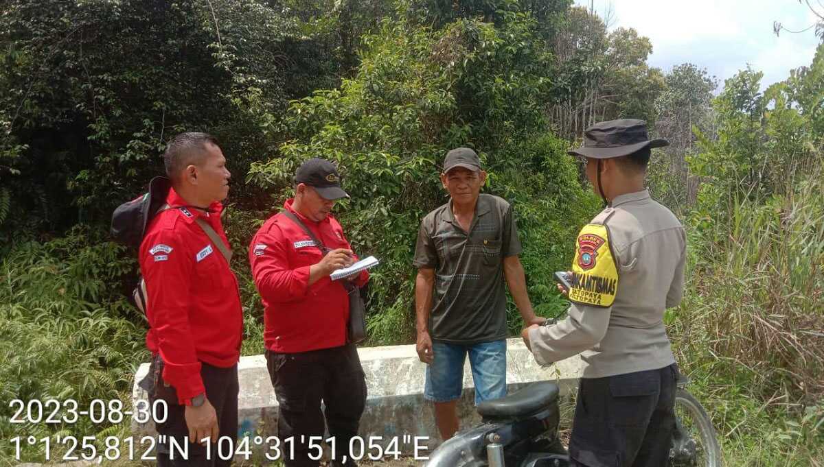 patroli terpadu karhutla Tim Manggala Agni Sumatera VIII/Batam bersama TNI dan Polri menggelar patroli terpadu di Kabupaten Bintan, Rabu (30/8/2023). (Dok Humas Polres Bintan)