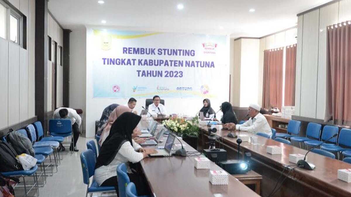 Rembuk Stunting Tingkat Kabupaten Tahun 2023, melalui Virtual Video. (foto : diskominfona)