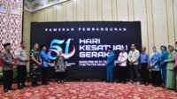 Bupati Musi Rawas (Mura) Hj Ratna Machmud ( 4 kiri) menghadiri peringatan Hari Kesatuan Gerakan Pemberdayaan dan Kesejahteraan Keluarga (HKG PKK) Ke-51 Tahun 2023 tingkat Kabupaten Mura, di Auditorium Pemkab Mura, Kamis (2/11/2023). (jurnalterkini.id/alam budi kesuma)